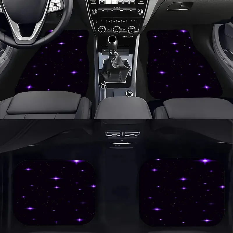 

4pcs Starry Sky Car Floor Mats - Durable, Stylish, And Easy-to-Clean Protectors, Suitable For All Car Models, Interior Accessori