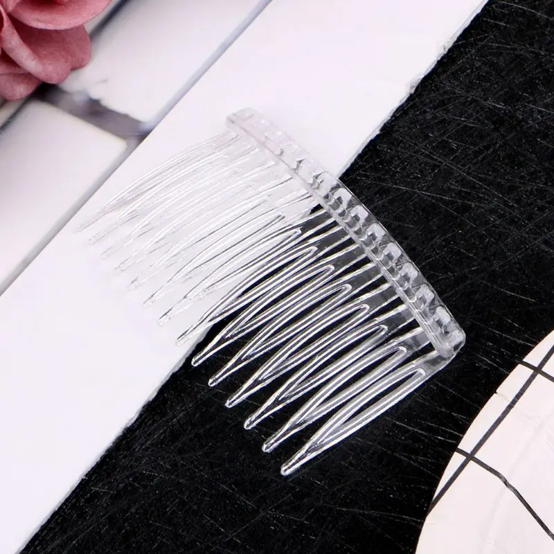 20pcs Plastic Hair Clips Side Combs Pin Barrettes 70X40mm for Ladies Clear Plastic Side Combs Pin Barrettes