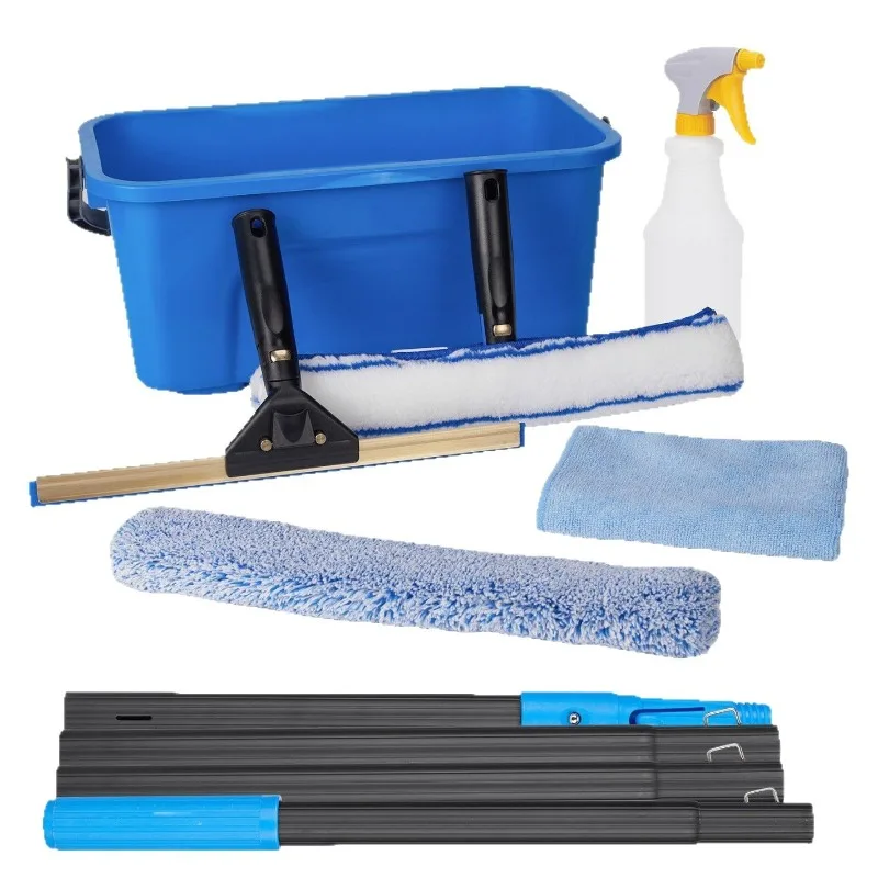 

Telescopic rod glass cleaning toolbox, multifunctional plastic box