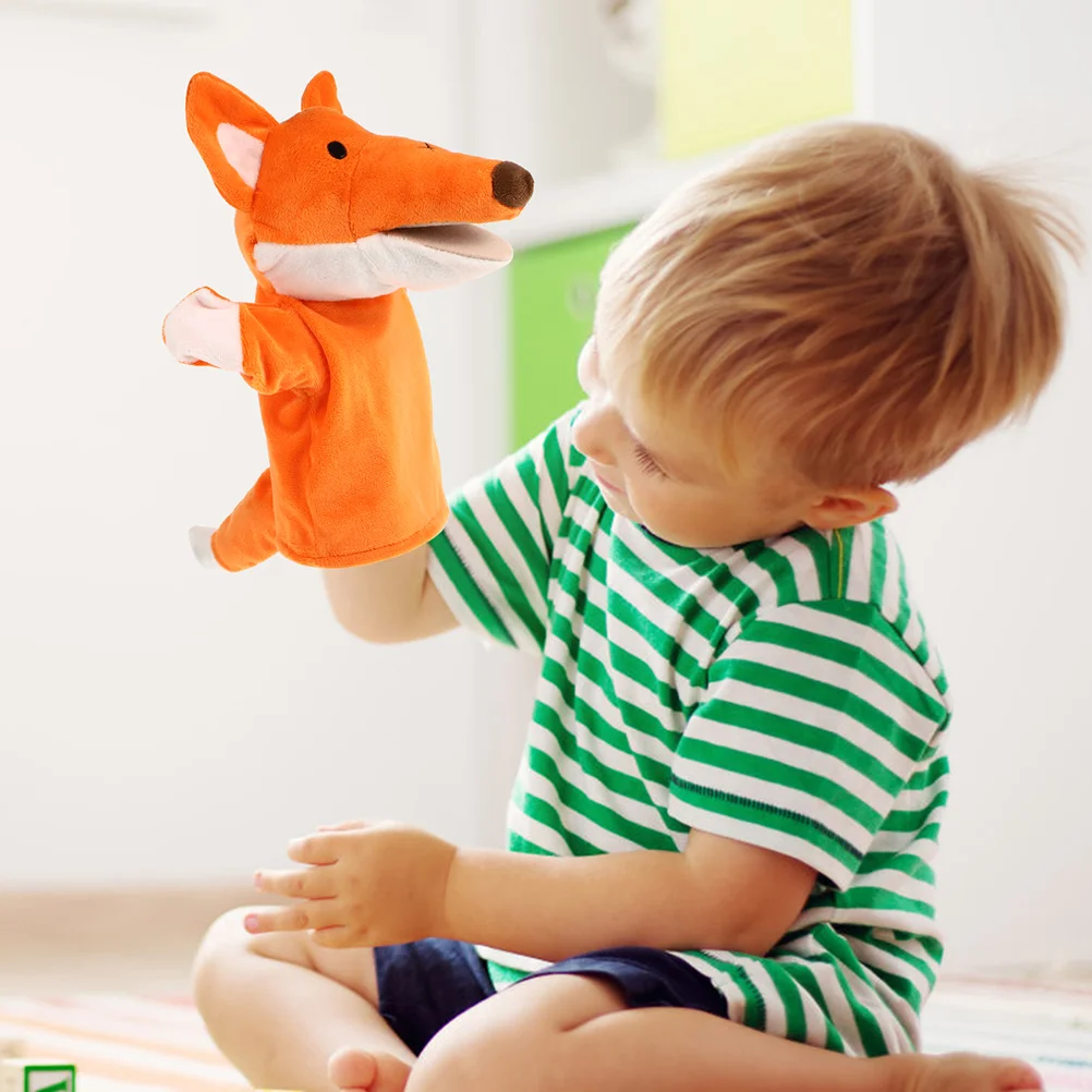 2 Stück Plüschfigur Spielzeug Krähe Handpuppe Bulk Tier Eltern-Kind-Puppen für Kinder