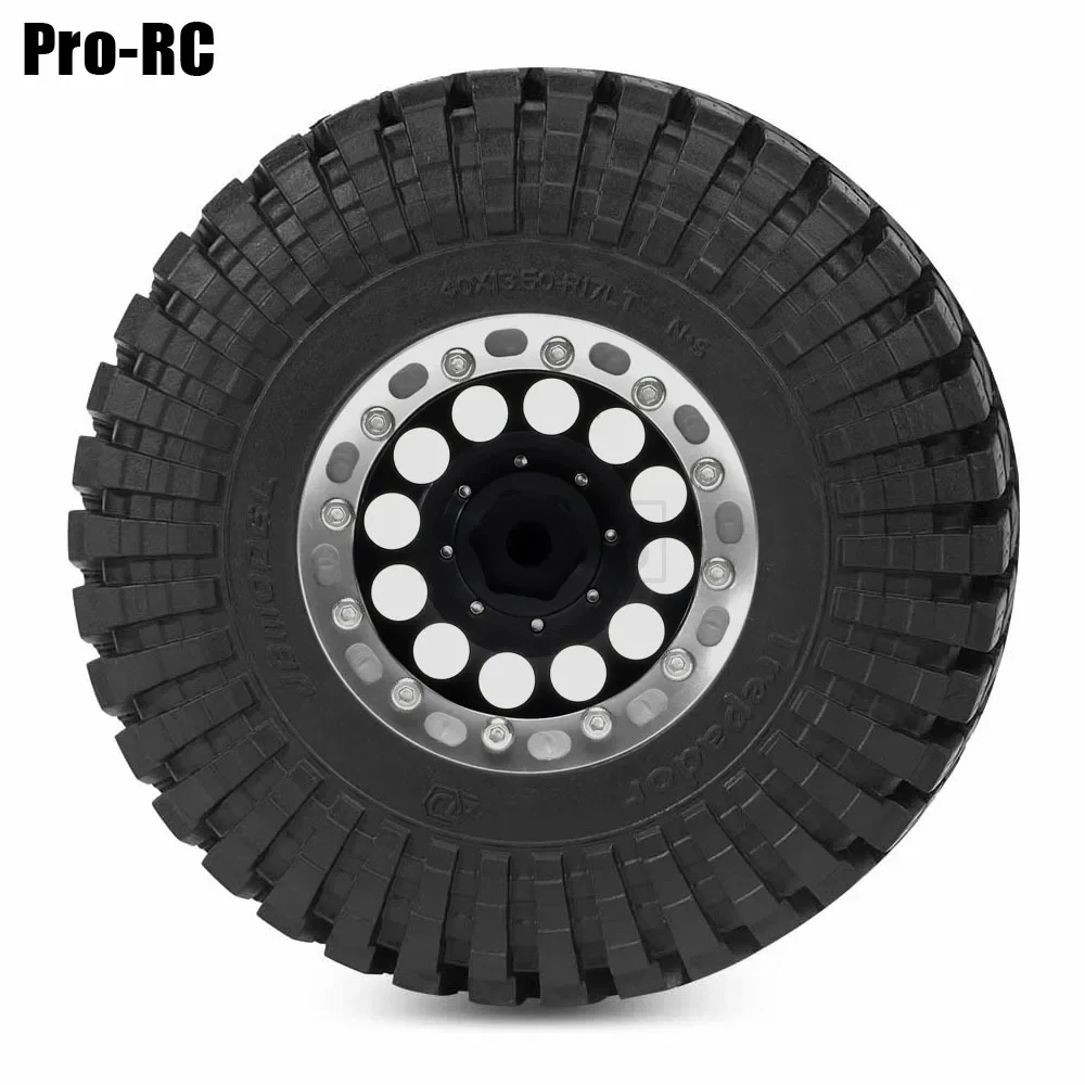 1.9 "aluminiowa felga z koralikami i opona 110x39mm 4 szt. dla 1/10 Traxxas TRX4 TRX6 AXIAL D90 SCX10 Tamiya CC01 MST części do gąsienic RC