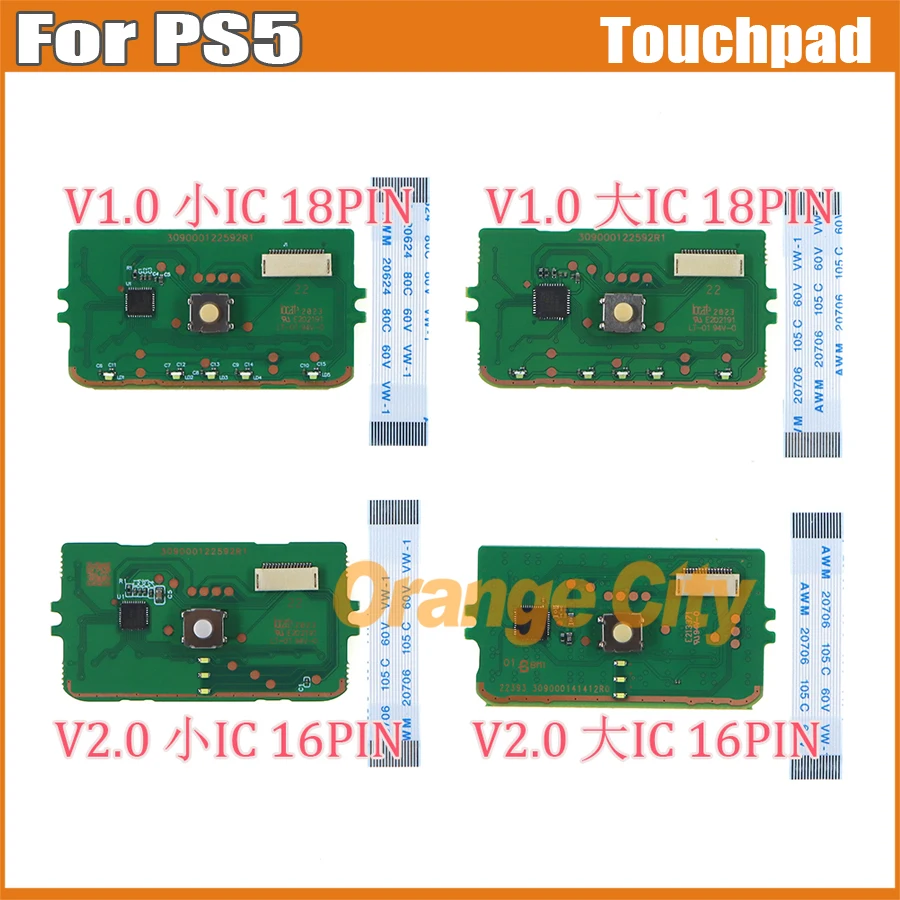 

10Sets For PS5 Touchpad PCB Board V1 V2 V3 Big Small IC BDM-010 BDM-020 Touchpad Motherboard with 18pin 16pin Flex Cable