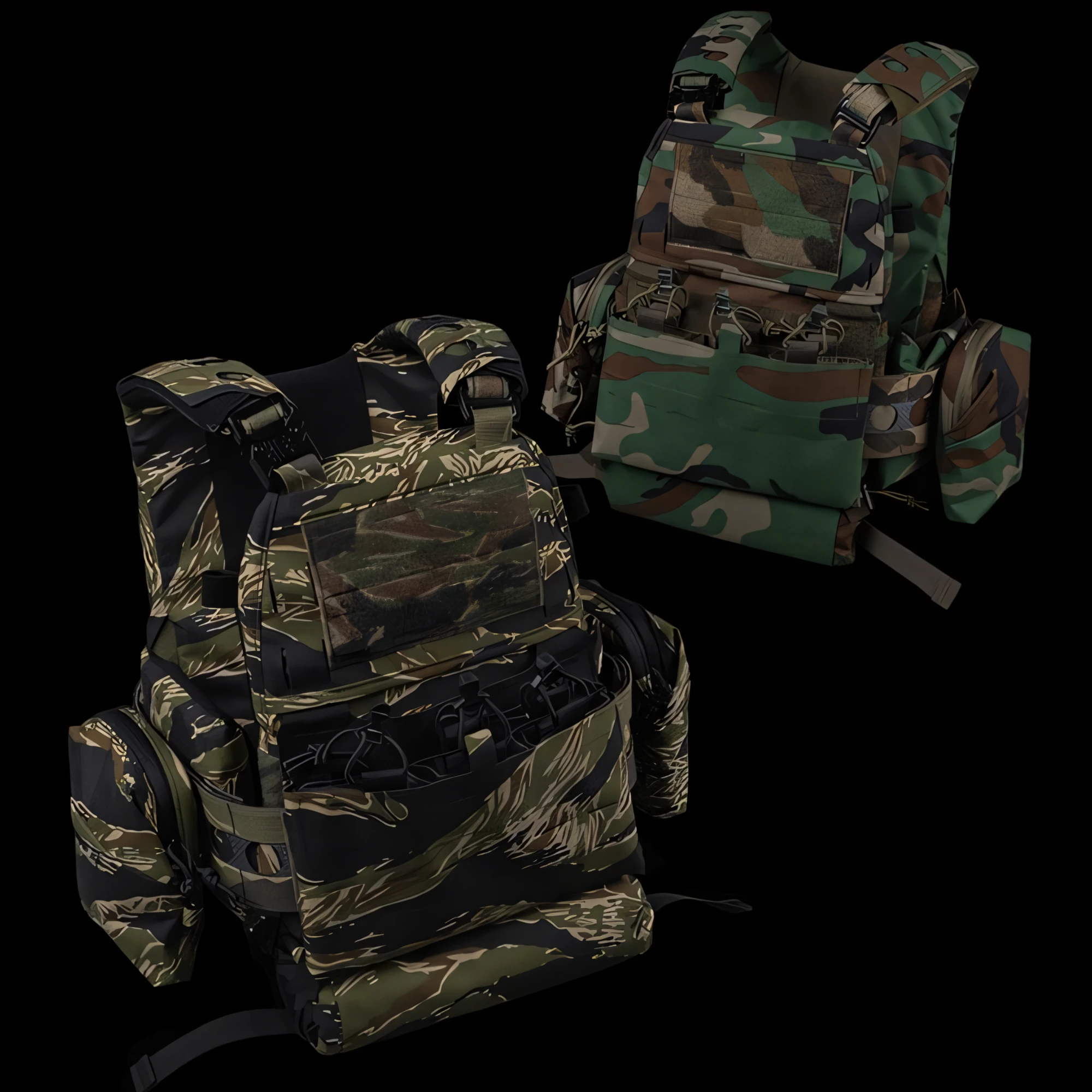 Wosport V5 PC Plate Carrier Set, Tactical Vest with Quick Release Buckle, Elastic Cummerbund, Side Pouches and Medical Pouch