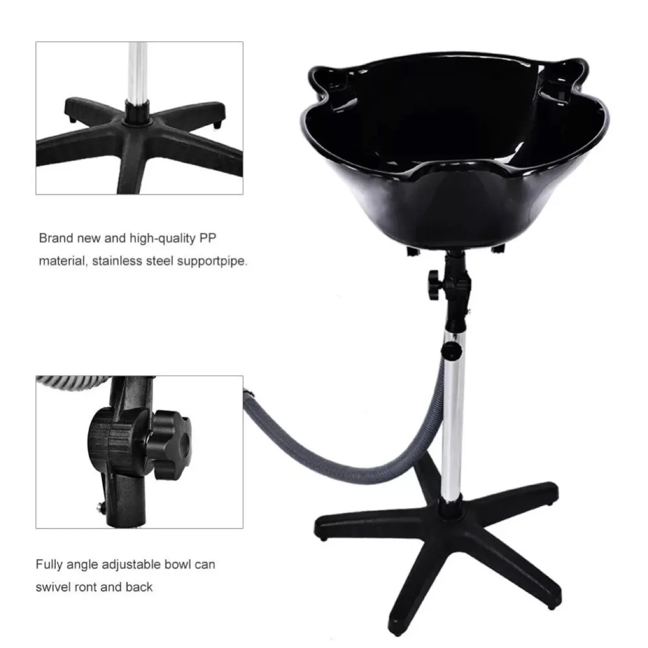 Shampoo Bowl Portable Salon Sink with Adjustable Height and Drain  Barbershops Hair Backwash Bowl Shampoo Basin Barber Tool