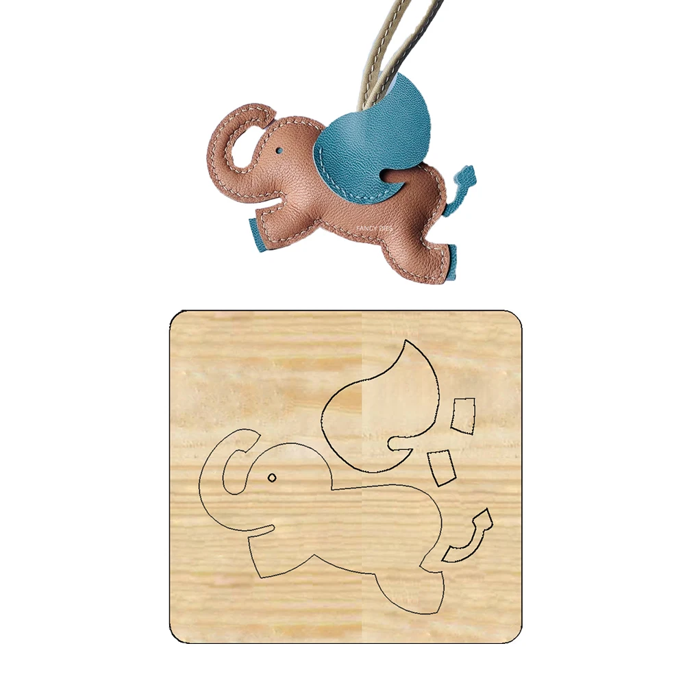 Molde de troquel de corte de broche de billetera de llavero de elefante de Animal, decoración de álbum de recortes Diy, molde de cuchillo de madera adecuado para Fustelle, nuevo