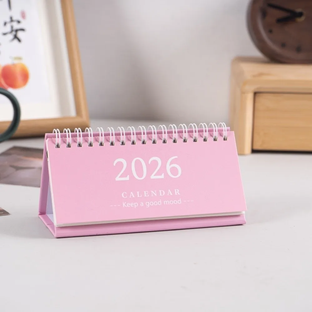 Simple Coil 2026 Desk Calendar Portable Desktop Decoration English Calendar Schedule Planner Gifts