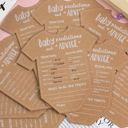 10/20pcs Baby Prediction Cards Baby Shower Decorations Kraft Paper Advice Cards Hanging Ornaments Gender Reveal Party Supplies