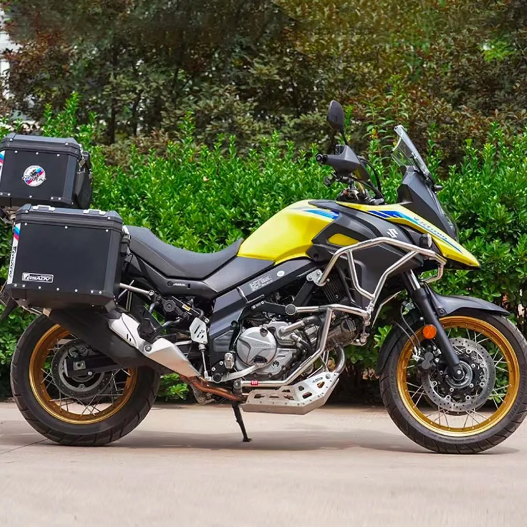 For Suzuki V-Strom650 DL 650 Guardrail insurance upper and lower bars are modified into stainless steel for water tank protectio