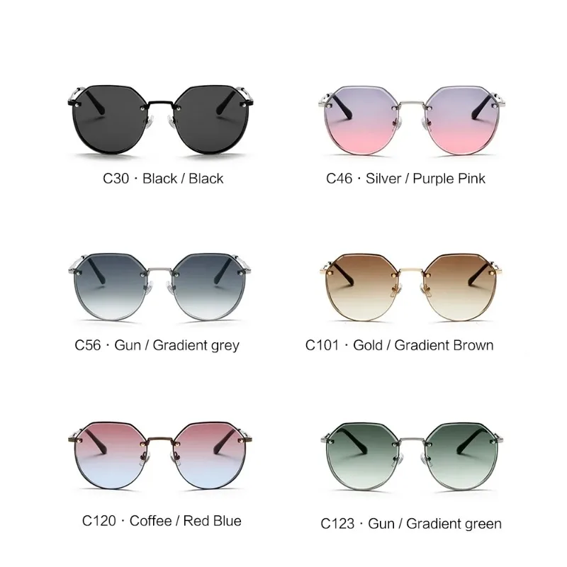 New Fashion Polygon Frames occhiali da sole donna uomo Metal Vintage Ocean Shades Luxury Brand Design Outside Driving Eyewear