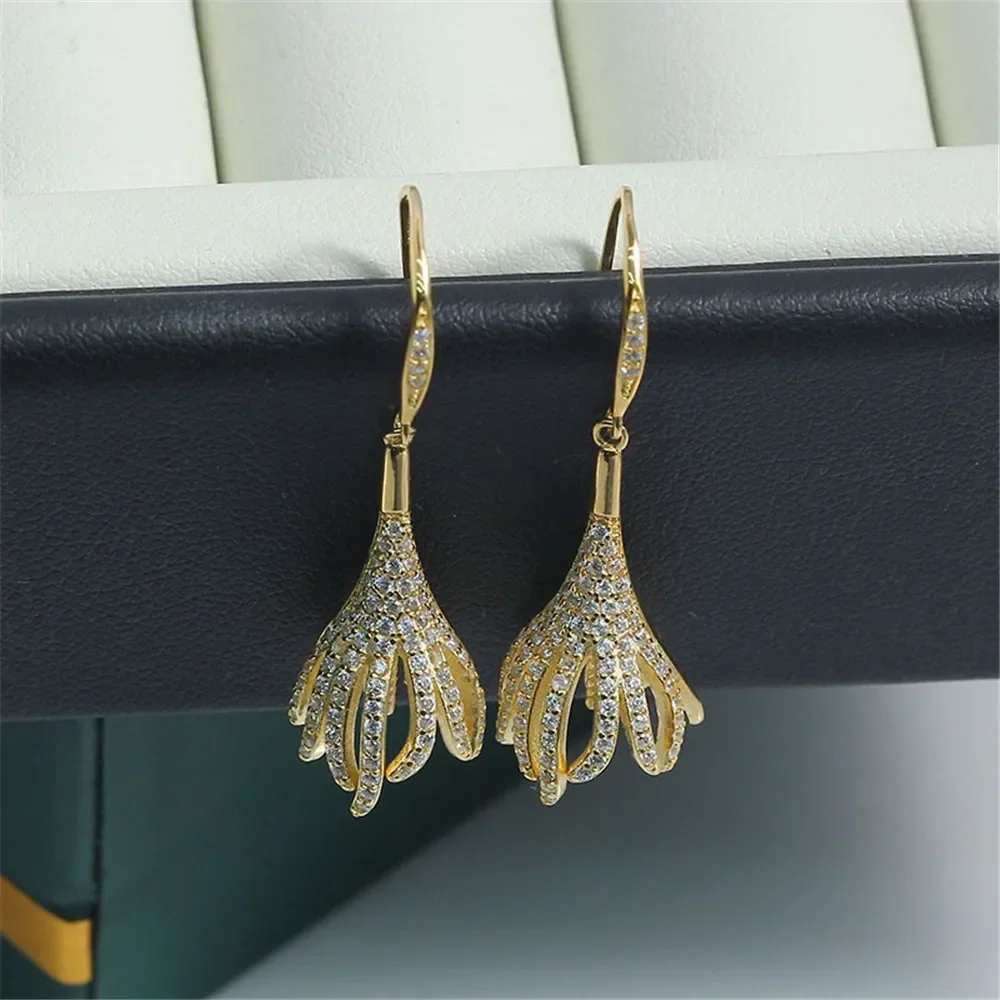 S925 Sterling Silver Pearl Earring Settings DIY Jewelry Making Supplies Blank Earring Posts for Handcrafted Accessories No Pearl