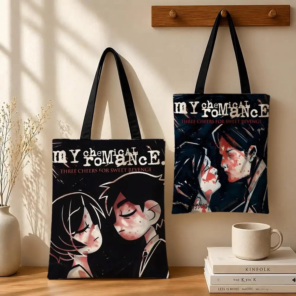 Band M-My C-Chemical R-Romance Storage Bags Canvas  bag, suitable for work, school, and daily commutes, reusable shopping bag.