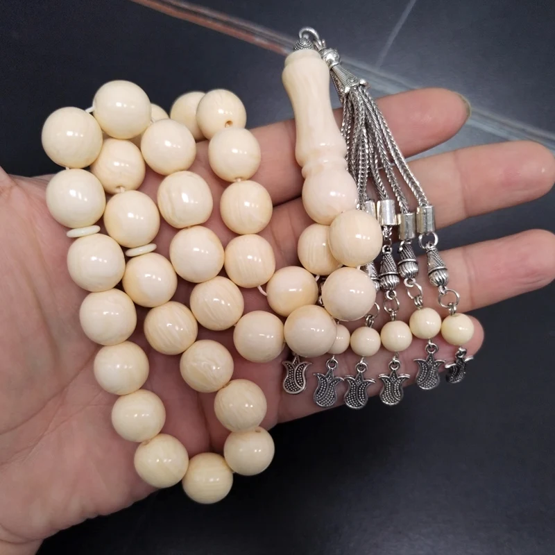 Tasbih Imitation ivorys Beige Resin  muslim Misbaha 33Beads bracelet islamic Ramadan Eid gift arabic accessories fashion jewelry