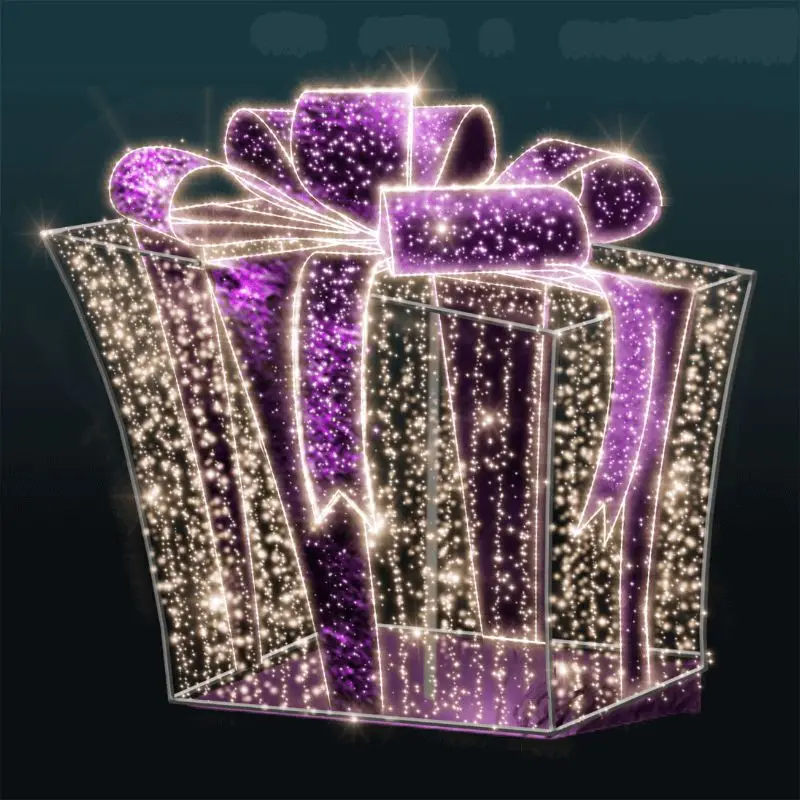 Custom. outdoor 3d large motif led decoration box illuminated stack for garden light show