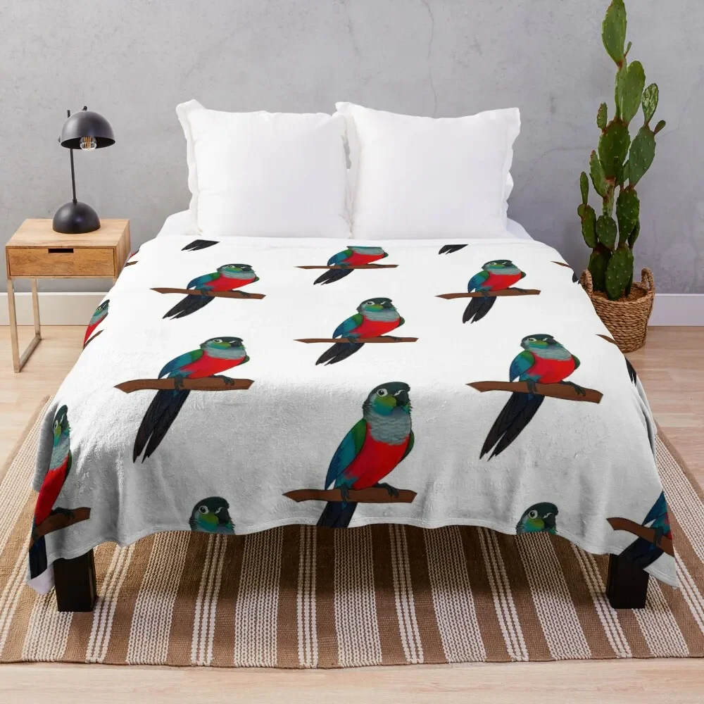 

Crimson bellied conure Throw Blanket Elegant Warm Throw Blanket for Hotel Home