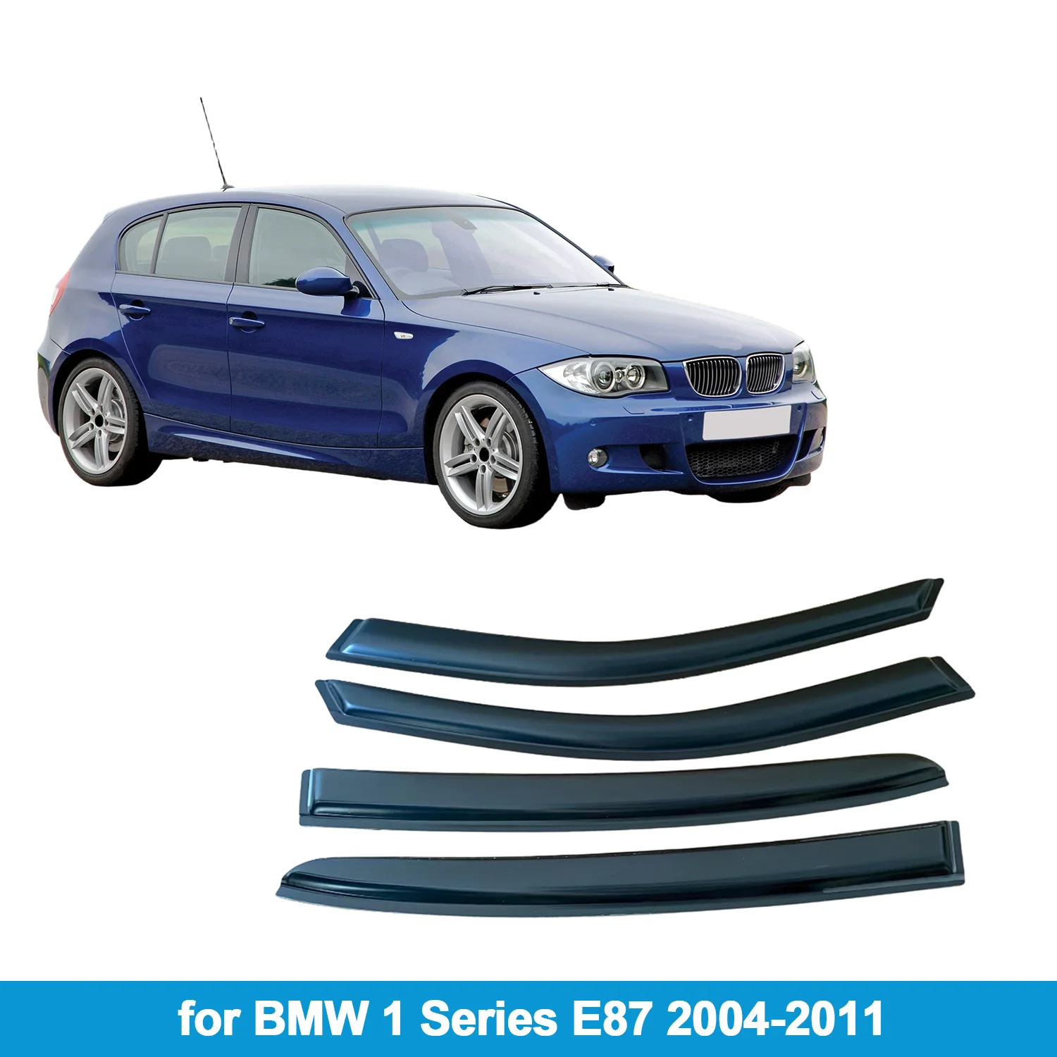 

for BMW 1 Series E87 2004-2011 Car Side Window Visor Weathershield Door Visor Wind Rain Guard Accessories Outside-Mount Tape On