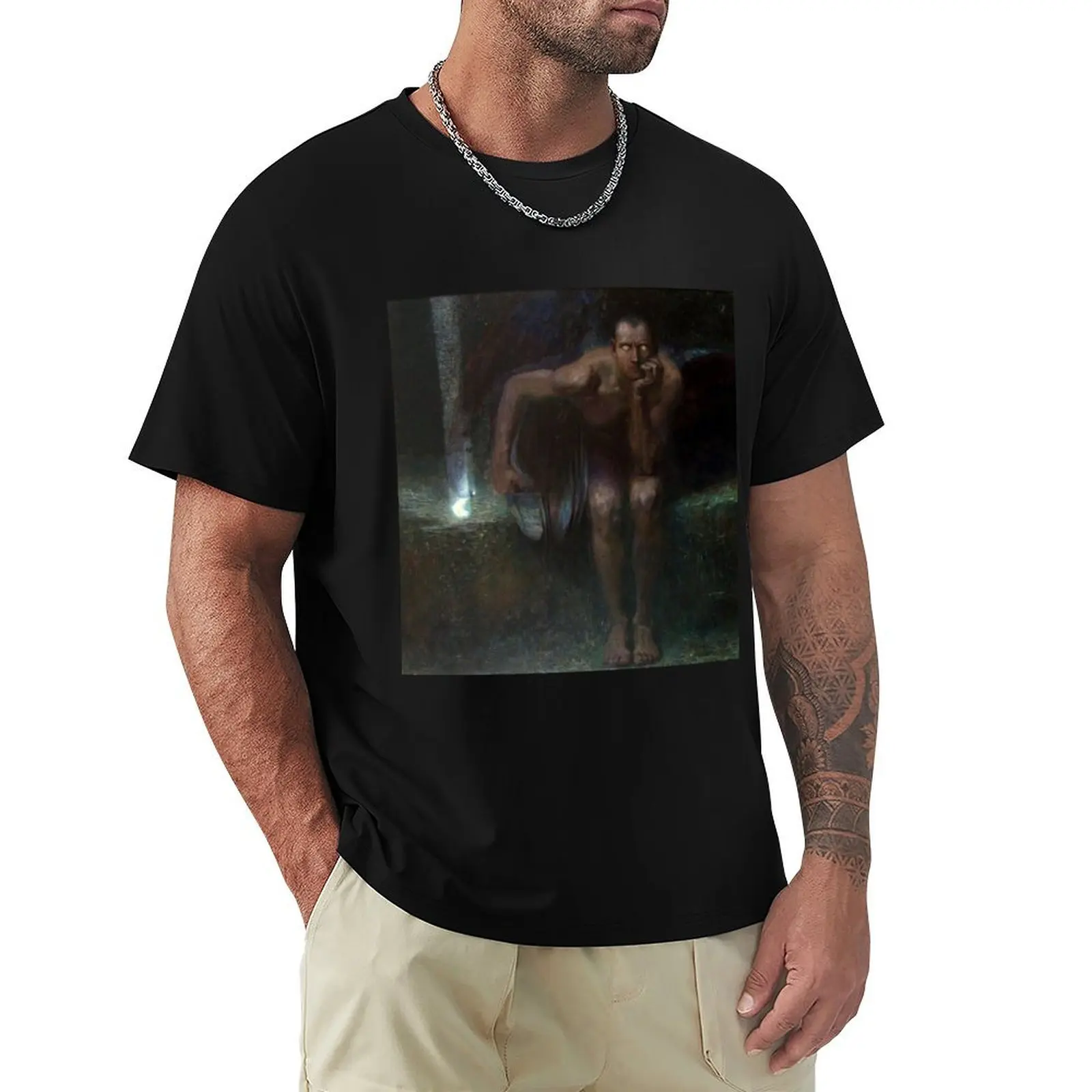 

Lucifer - Franz von Stuck T-Shirt oversized graphic tee man clothes vintage clothes vintage men clothing
