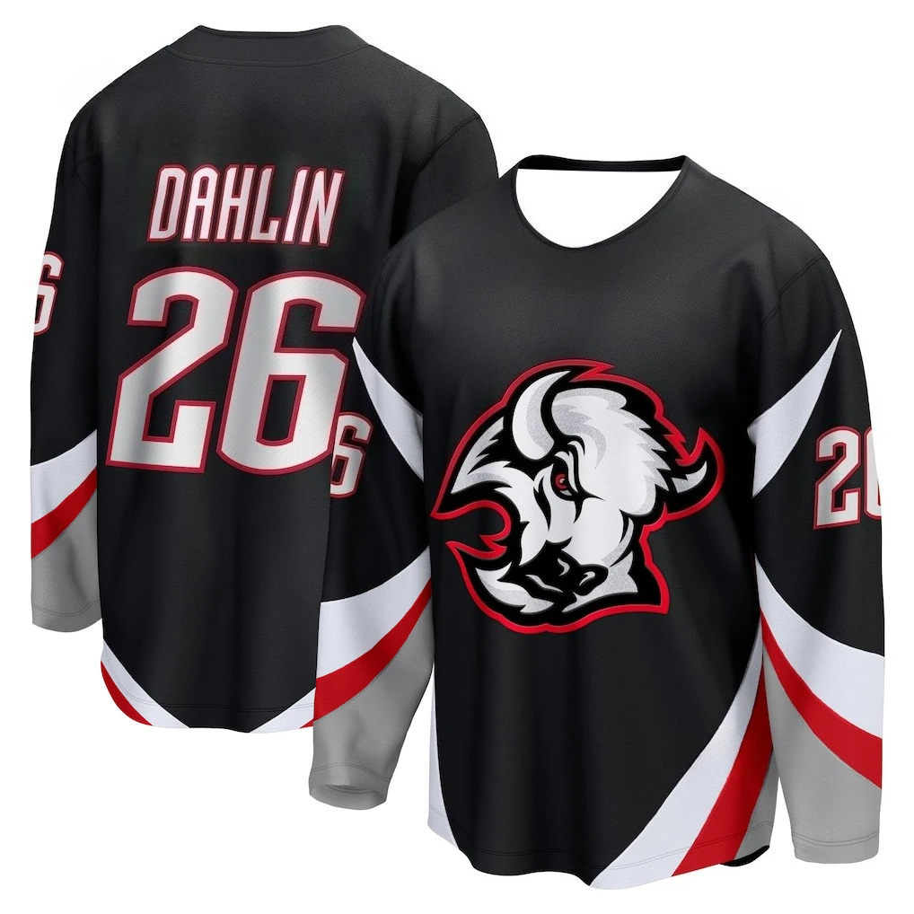 2026 New hockey jersey Black with red/white gray aggressive Buffalo Logo Dynamic Design sports jersey 3d HD print
