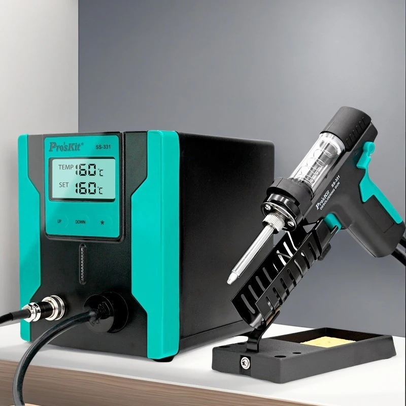 Pro'sKit SS-331H Pompa dissaldante elettrica digitale LCD BGA Dissaldatura Aspirazione Saldatura sottovuoto Ventosa Pistola Auto Sleep