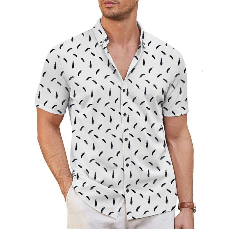 Men\'s Hawaiian shirt pattern shirt 3D printed short sleeved summer beach shirt casual vacation comfortable and breathable