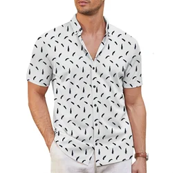 Men's Hawaiian shirt pattern shirt 3D printed short sleeved summer beach shirt casual vacation comfortable and breathable