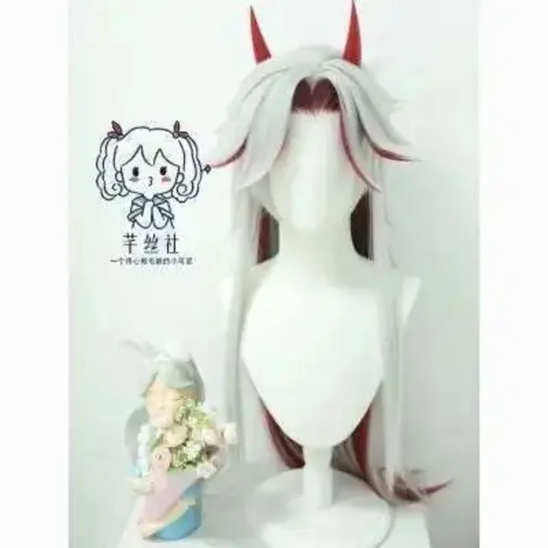 스타일 가발 Arataki Itto 고품질 게임 임팩트 맞춤형 가발 내열성 합성 머리 애니메이션 가발 빨간색 액세서리 없음