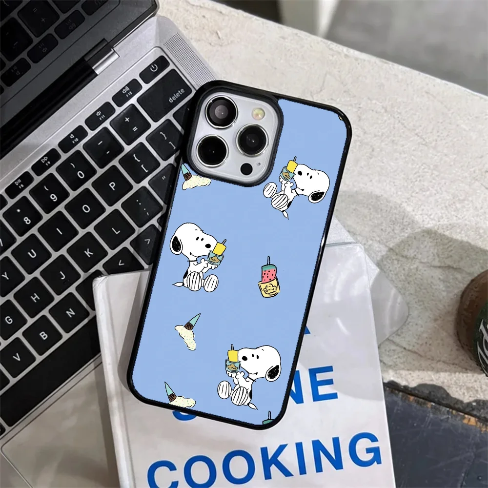 Cute Cartoon S-Snoopy Phone Case Strong Magnetic For IPhone 15 14 13 Pro Max 11 12 Mini Alex Mirror For