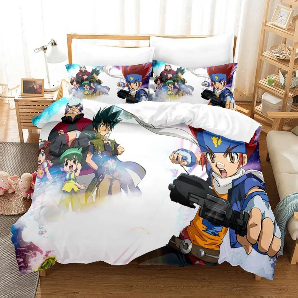 3D Print Anime Beyblade Bedding Set Duvet Cover Comforter Bed Set Quilt Cover Pillowcase King Queen Twin Size Boys Girls Adults