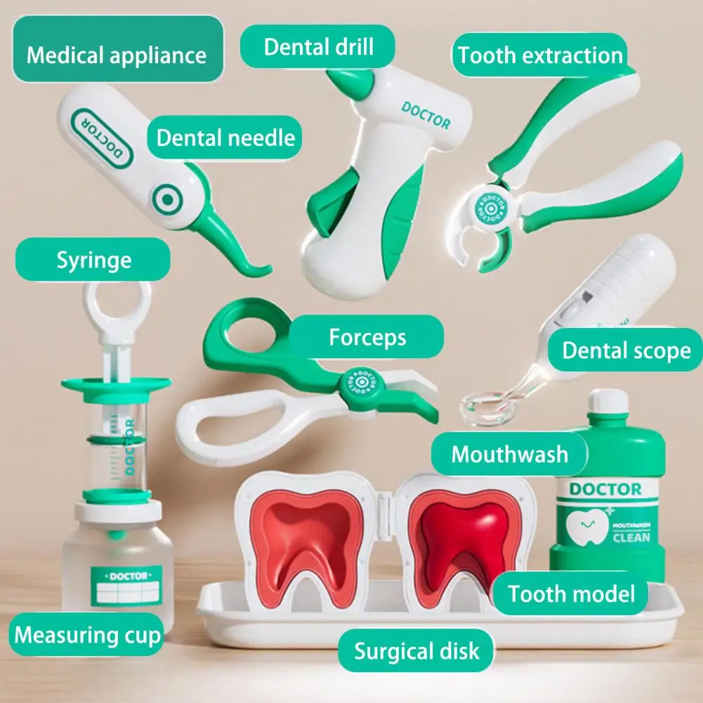 Playset médico para crianças pequenas, brinquedos de brincar, cadeira odontológica, brinquedo para crianças aprendendo, educacional, dentista, meninos, 2-4