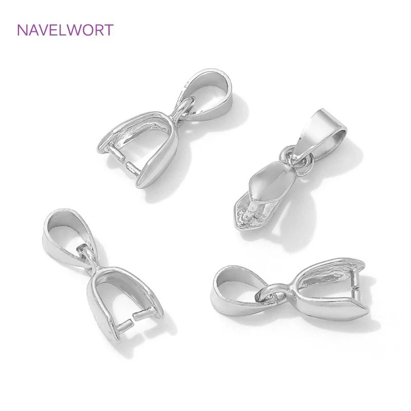 5/10/15Pcs 18K Gold Plated Pendant Pinch Clip Bail For Jewelry Making,Brass Pinch Bails Connectors DIY Earring Accessories image 6