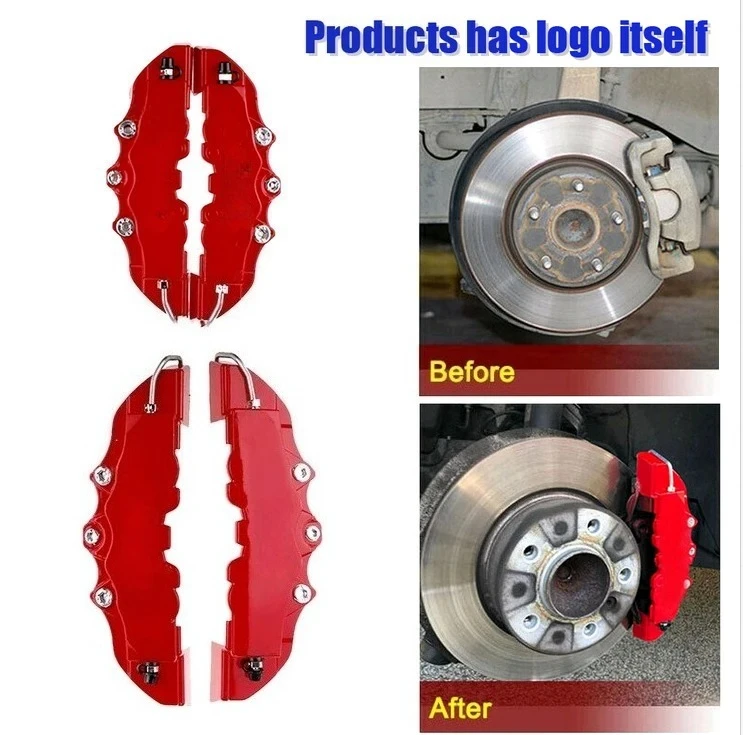 

2 Pairs Brake Caliper Covers Red 3D Style Universal Car Accessories Disc Front Rear Kits Automobiles Brake Parts Car Accessories