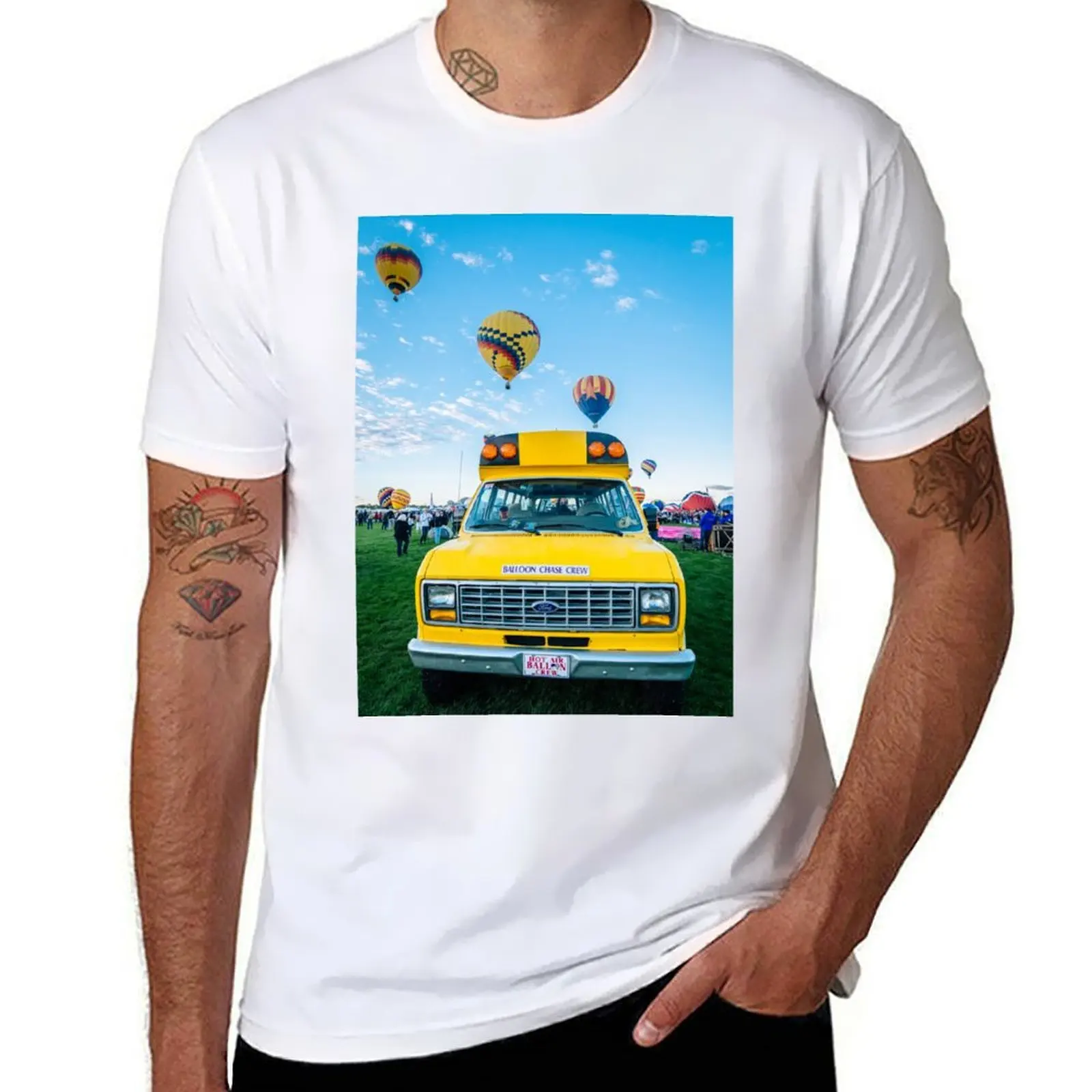 

Hot Air Balloon Chase Crew T-Shirt All Weather Casual Short Sleeve