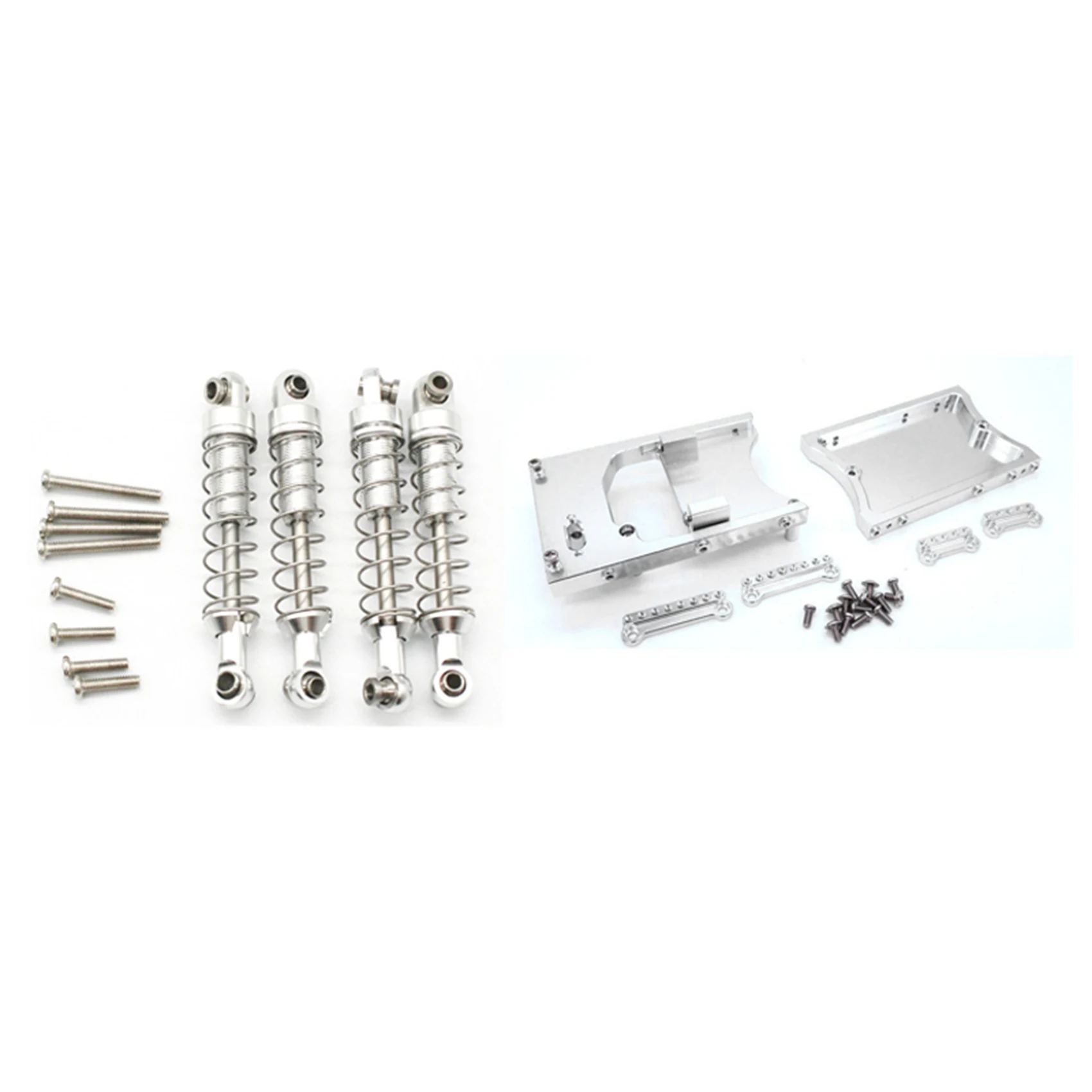 A30F-2 Set RC Car Part: 1 Set Metal Shock Absorber Damper & 1 Set Metal Steering Servo Fixed Mount Bracket