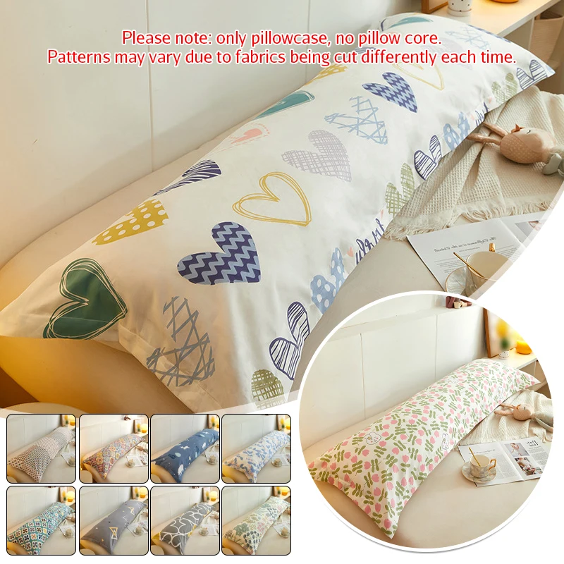 

120/150/180cm Cotton Fabric Soft Long Pillowcase Couple Pillow Case Double Lover Wedding Home Sleeping Body Pillow Cover