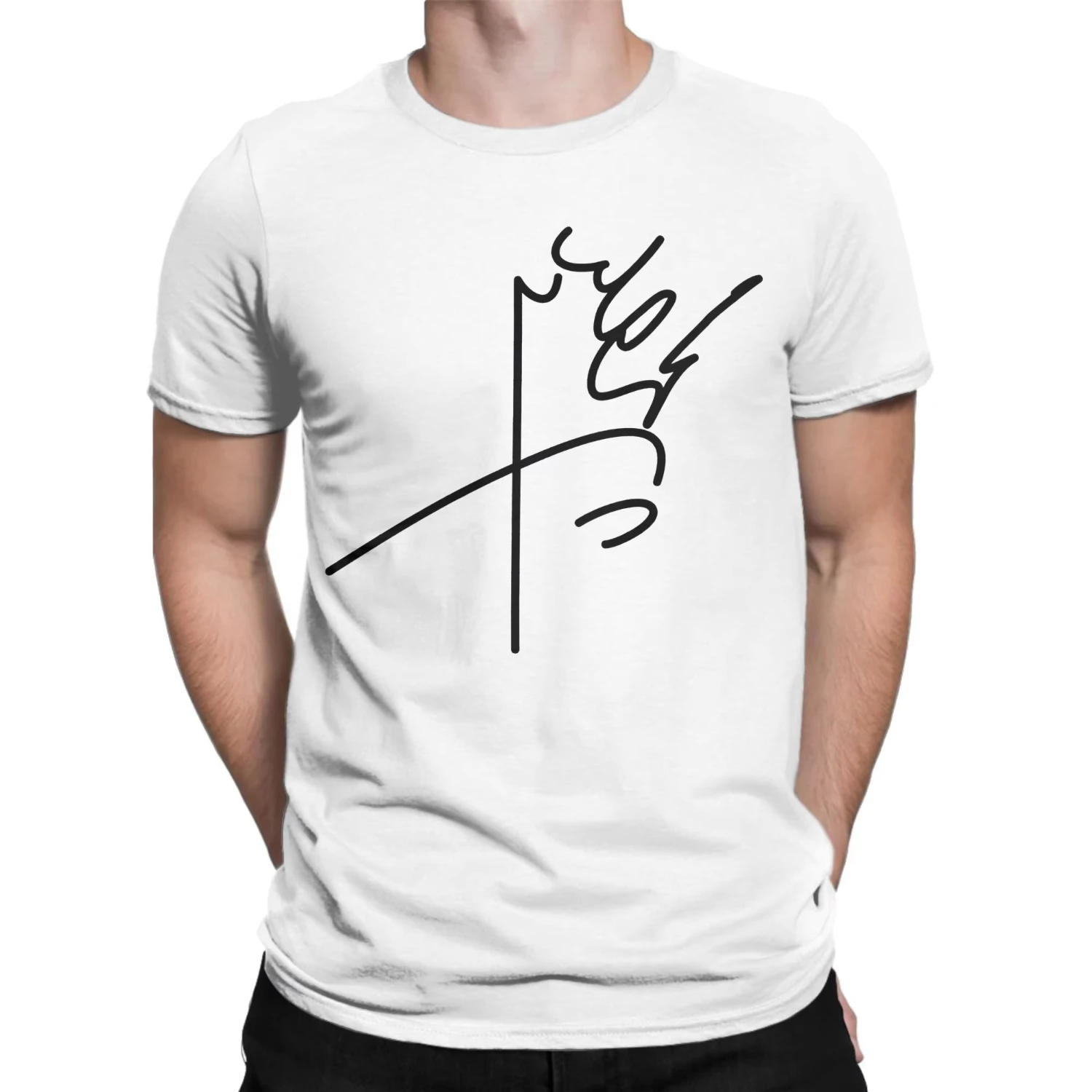 Men Summer T Shirt Mohammad Reza Pahlavi Signature T Shirts Tee Casual Short Sleeve Crew Neck Top  Comfortable Breathable Top