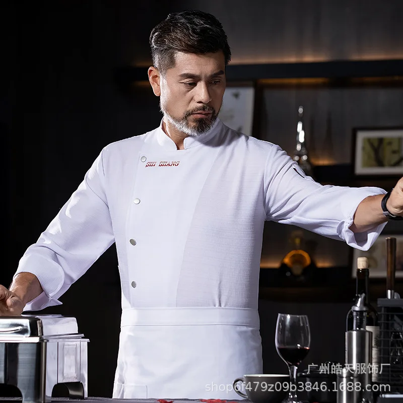 Restaurant Restaurant Autumn and Winter Chef Overalls Men's Long-Sleeved Hotel Catering Hot Pot Restaurant Kitchen Kitchen Speci