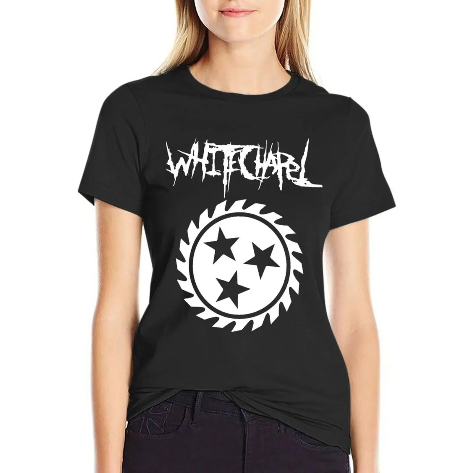 

Funny Gift Band From Whitechapel America Retro Wave T-Shirt anime clothes quick-drying plus sizes korean Women's clothes
