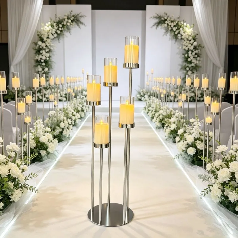 New wedding props, candles, street lamps, wrought iron electroplated hardware poles, wedding hall stage decoration ornaments