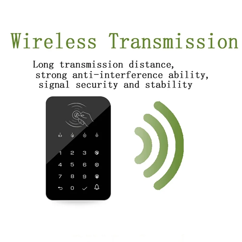 

B50B-Touch Keyboard Lock Wireless 433Mhz Keyboard Lock 3Pcs RFID Card Arm Or Disarm Ev1527 Encoding For Tuya Smart Home