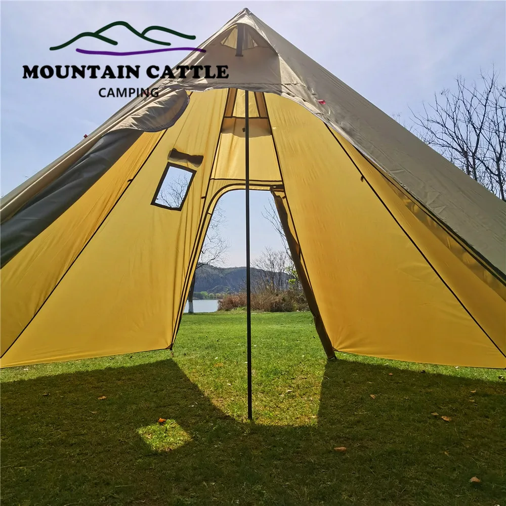2-3 Person Winter Pyramid Tent Ultralight with Stove Jack Teepee Tent 400 Hight 2.2M Outdoor Camping Backpacking Hot Tent image 2