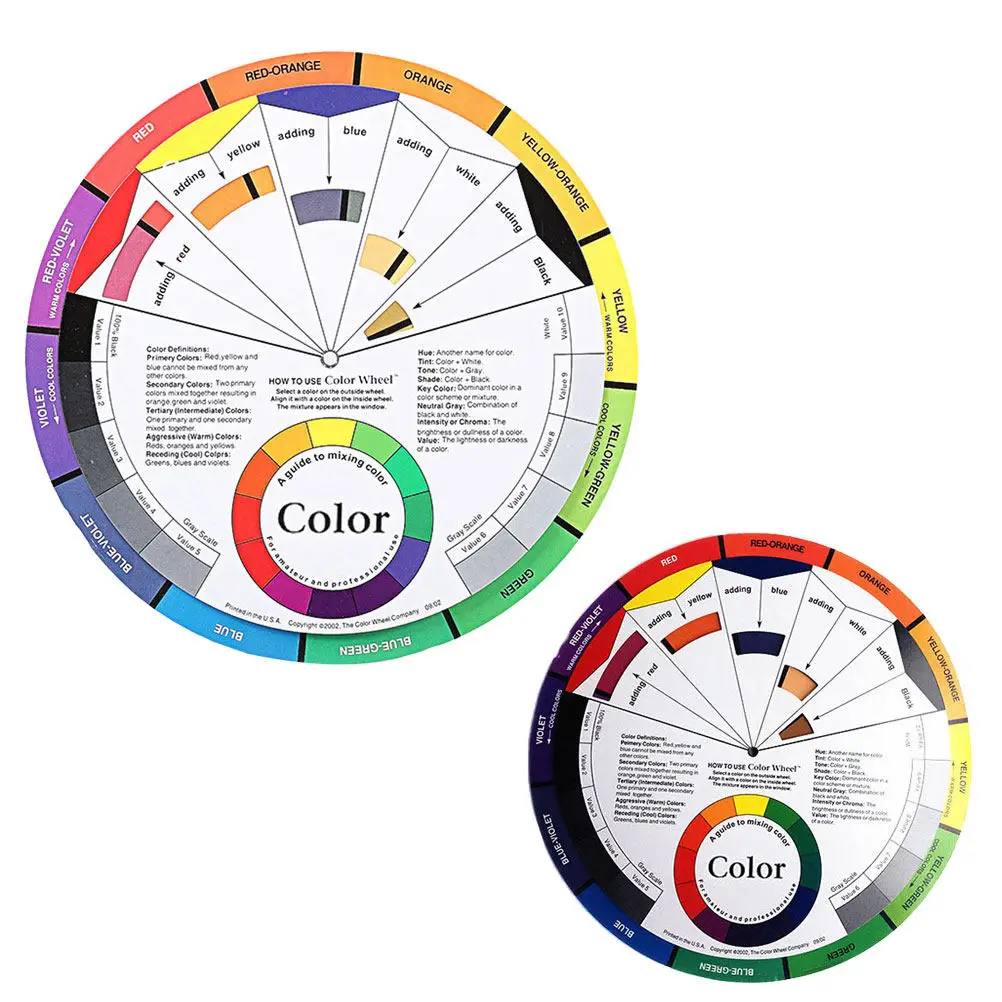 2 pcs Acrylic Color Cards Seasonal Guide Portable Makeup Halloween Christmas New Year Makeup Color Wheel Color Wheel Chart