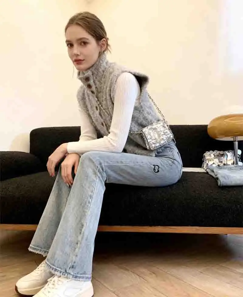 

Vests Waistcoats Thin Womens Vest Strapless Autumn Blended Edge Contrasting Artistic Unique Details Fashionable Patchwork Modern