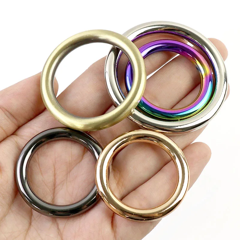 

15-50mm 10Pcs Metal O Ring Keychain Hook Loop Seamless Circular Rings Bag Strap Connector Buckle DIY Luggage Hardware Accessory