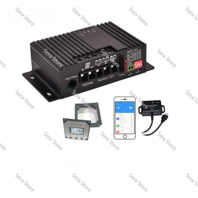 25A MPPT Solar Charge Controller, 12V Solar Panel Battery Regulator with Bluetooth APP Smart Charging