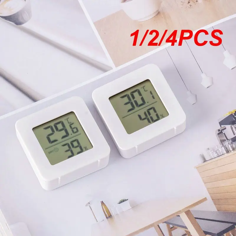 1/2/4PCS Mini Thermomether Sensor LCD Digital Thermometer Hygrometer Weather Station Indoor Room Temperature Humidity Meter