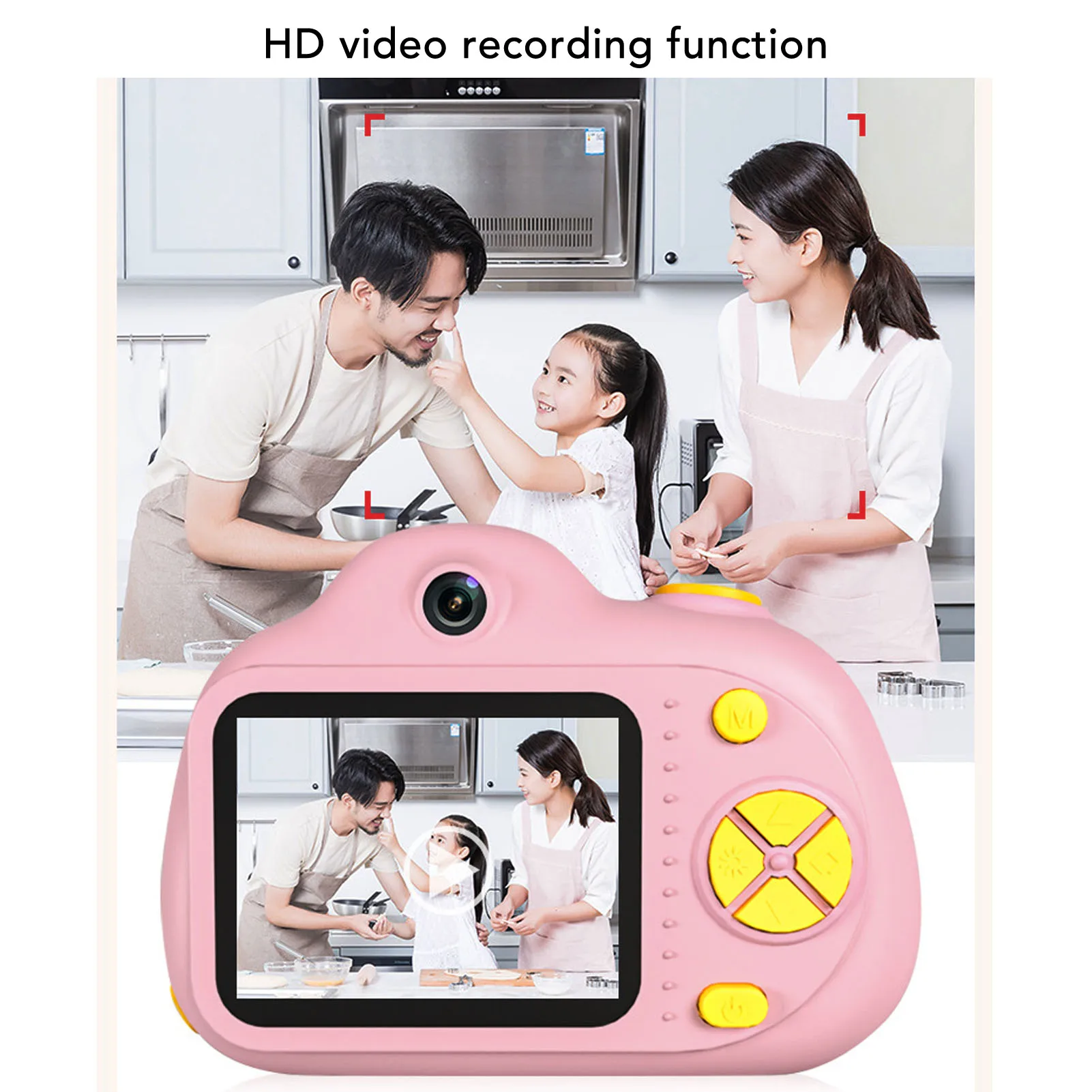 Compact Small Camera Cartoon Photo Frames Digital Camera OTG Compatibility 10S Countdown Timer with 32GB Memory Card for Travel