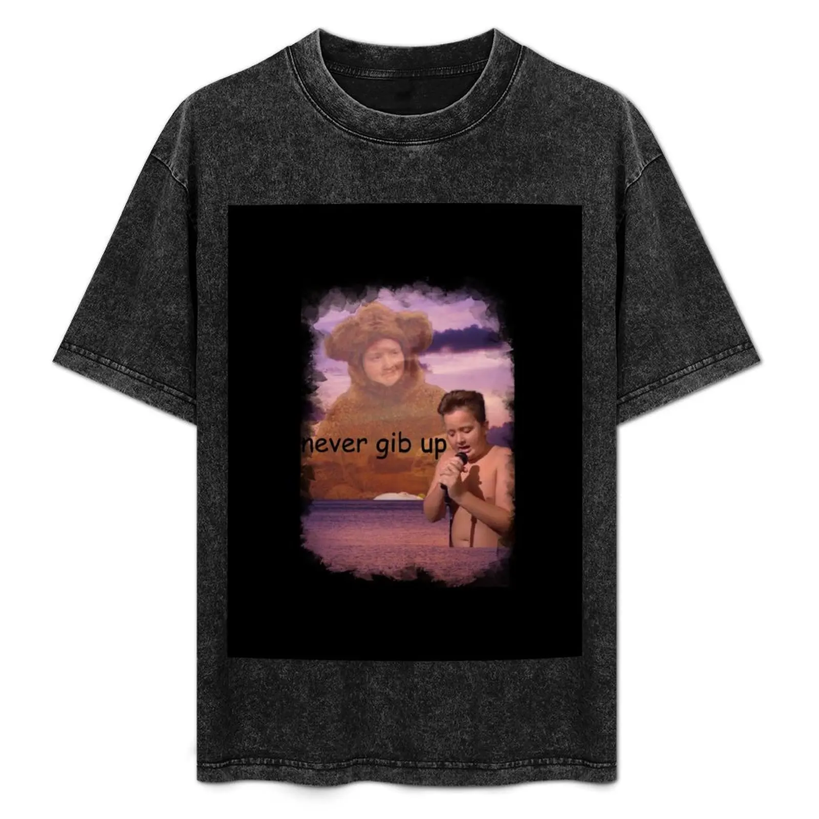 never gib up gibby T-Shirt Non-Shrink Basic Cotton T-Shirt