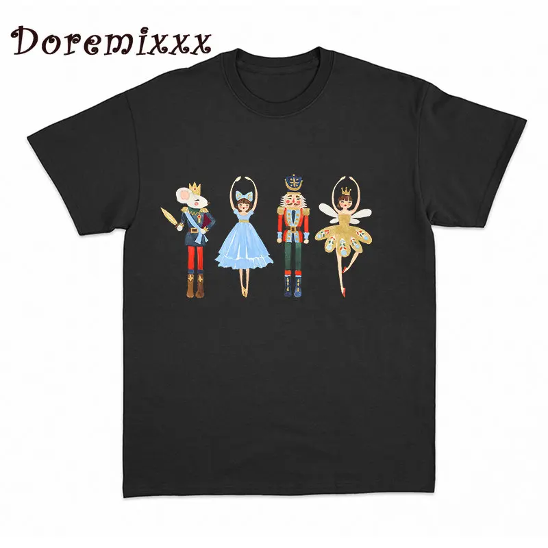 Women T-shirt Loose 100% Cotton Short Sleeve Casual Female Simple Chic Tops Aesthetic Sugar Plum Fairy Christmas Kawaii Clothes