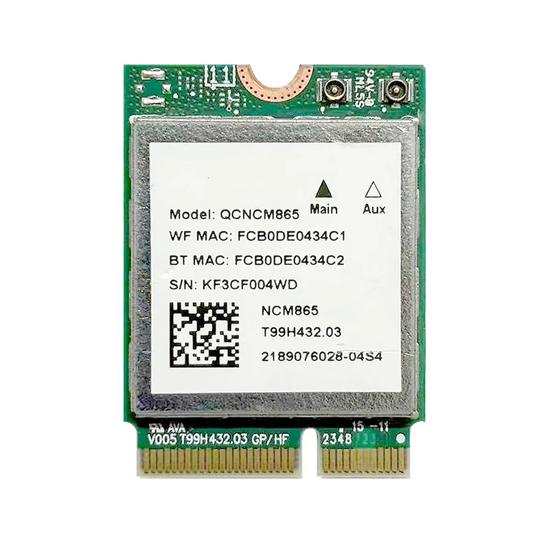WiFi7 トライバンドワイヤレスカード クアルコム QCNCM865 PCIe Bluetooth 5.4 ユニバーサル ラップトップ デスクトップ用