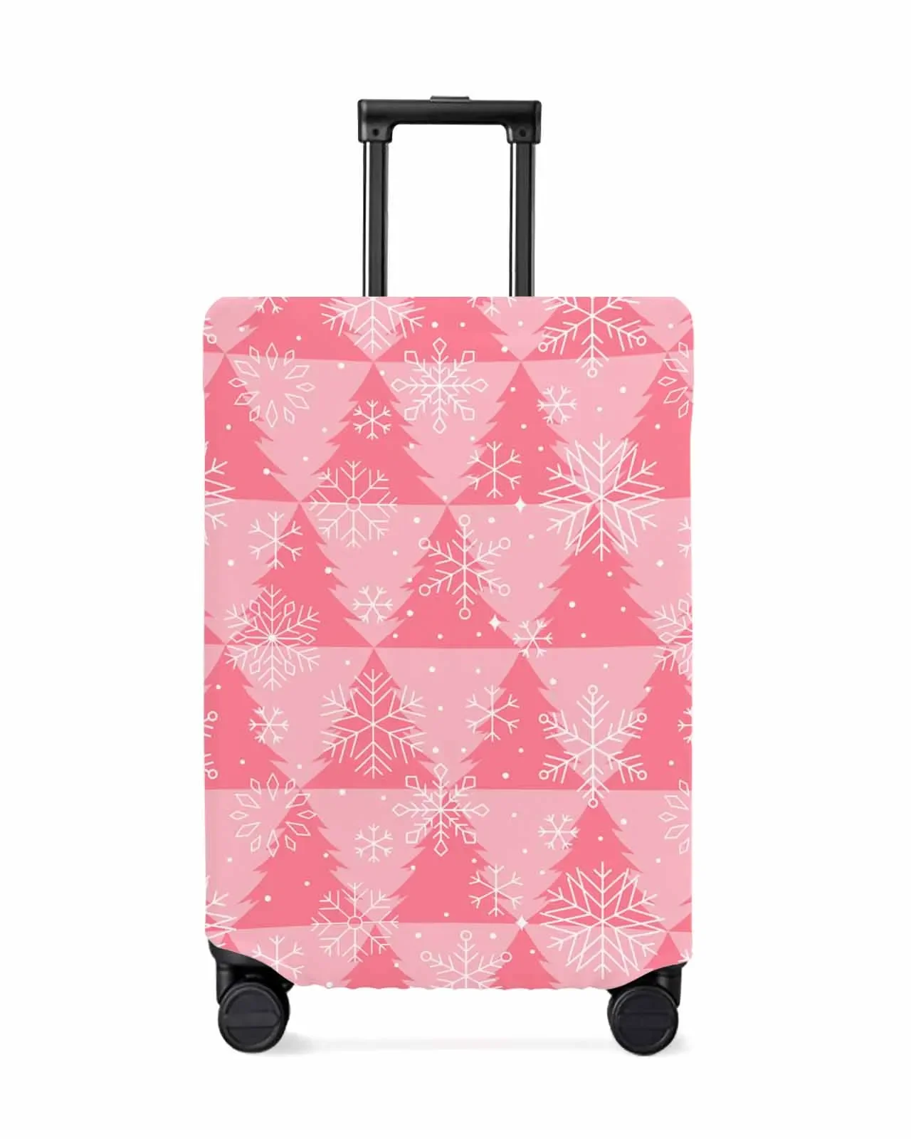 Christmas Pink Tree Texture Snowflakes Protective Cover For Travel Accessories Suitcase Elastic Dust Case Protect Sleeve