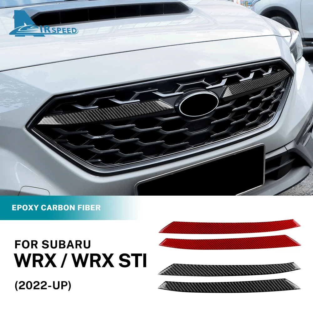 Real Soft Carbon Fiber Sticker For Subaru WRX/WRX STI 2022 2023 Car Front Grille Decoration Cover Exterior Accessories